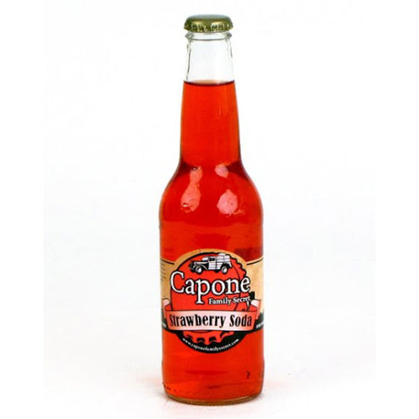 Capone Strawberry Soda 12 oz (12 Glass Bottles)