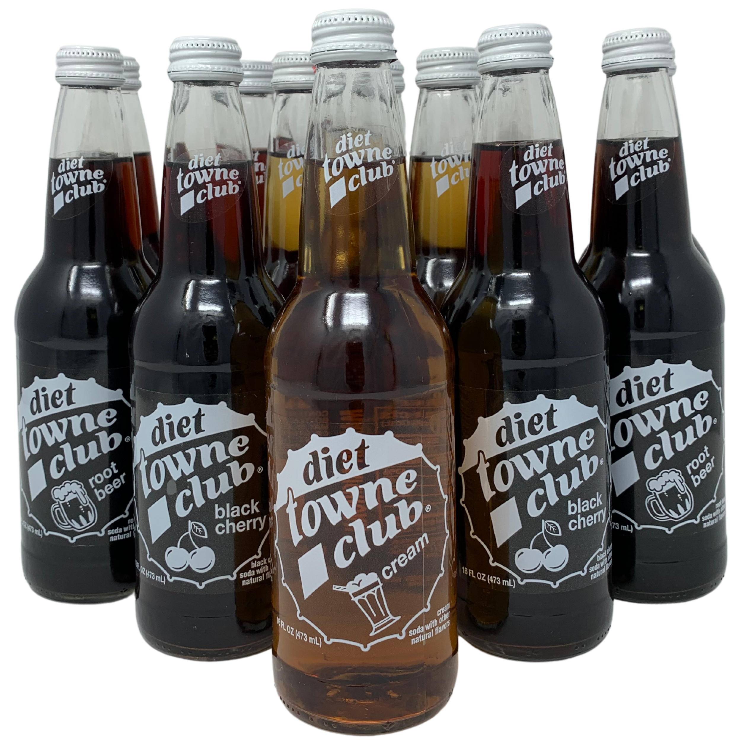 Towne Club DIET Sampler - 16 oz (12 Glass Bottles)