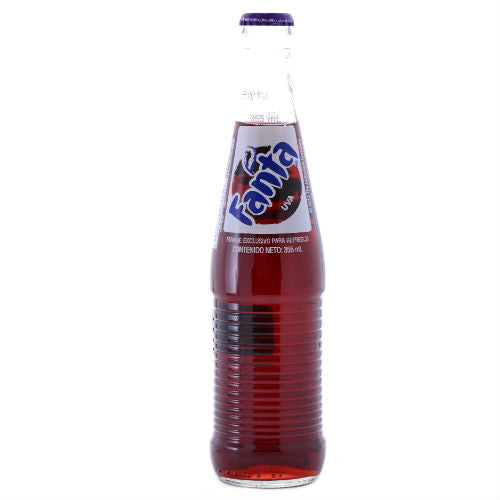 Mexican Fanta Grape with Pure Sugar - 12 oz (12 Glass Bottles)