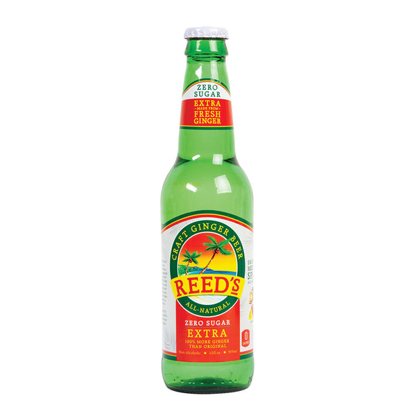 REED's Zero Extra Ginger Beer 12 oz (12 Glass Bottles)