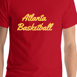Personalized Atlanta Basketball T-Shirt - Red - Test - Shirt Close-Up View
