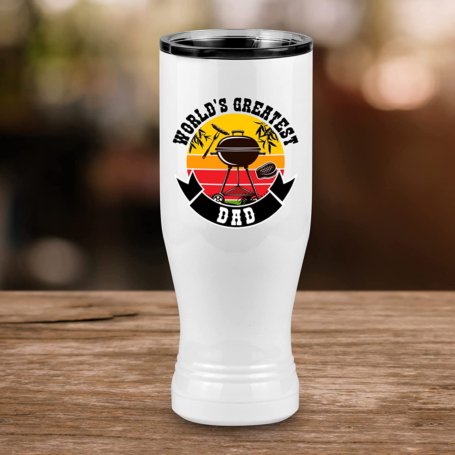 World's Greatest Dad Pilsner Tumbler (White 20 oz Polar Camel)