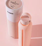 Healthish Pink Silicone Glass Bottle in Packaging