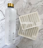 Healthish Time Marked Water Bottle and Silicone Ice Cube Trays
