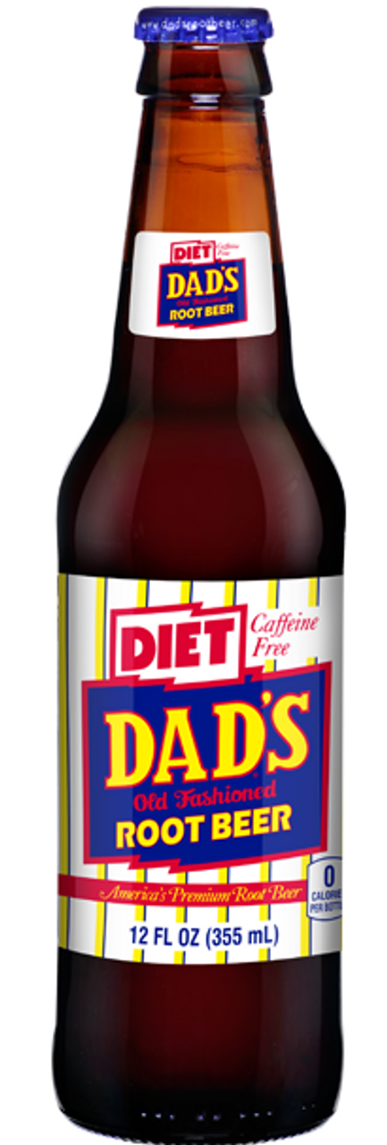Dad's Diet Root Beer Soda - 12 oz Glass Bottles