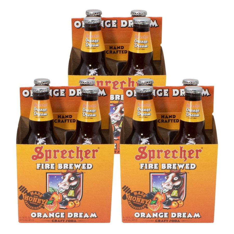 Sprecher Orange Dream Soda - 16 oz Glass Bottles