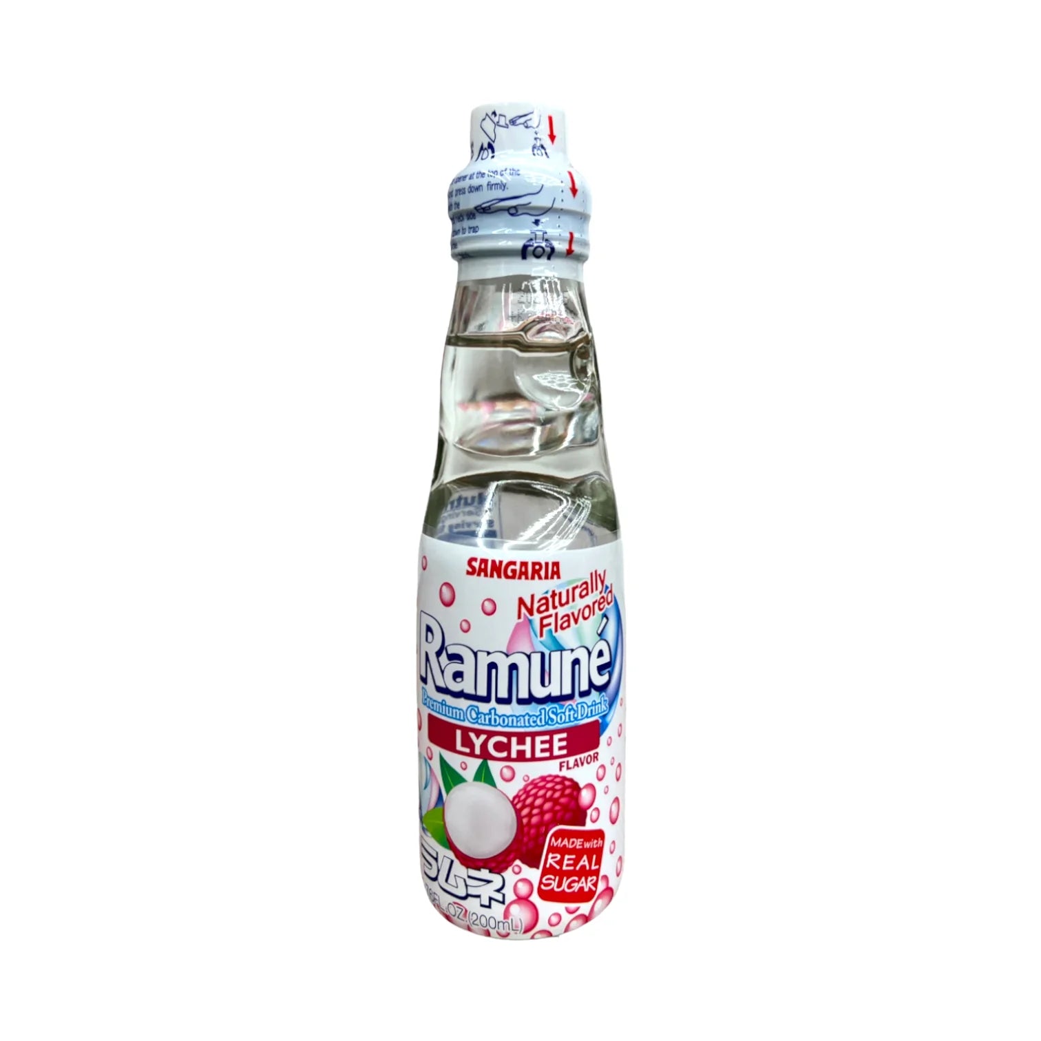 Ramune Lychee Soda - 6.76 oz (Glass Bottles)