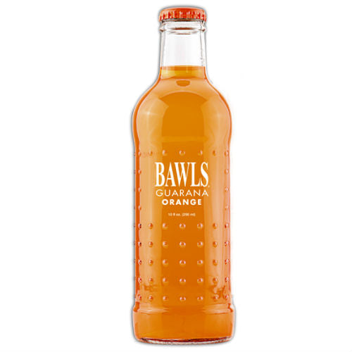 BAWLS Guarana Orange Soda - 10 oz  (12 Glass Bottles)