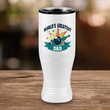 World's Greatest Dad Pilsner Tumbler (White 20 oz Polar Camel)