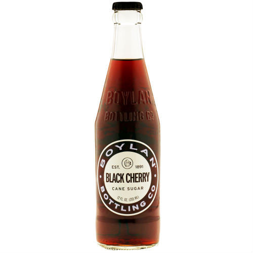 Boylan Black Cherry Soda - 12 oz Glass Bottles