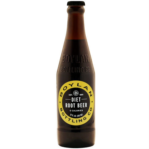 Boylans Diet Root Beer - 12 oz Glass Bottles