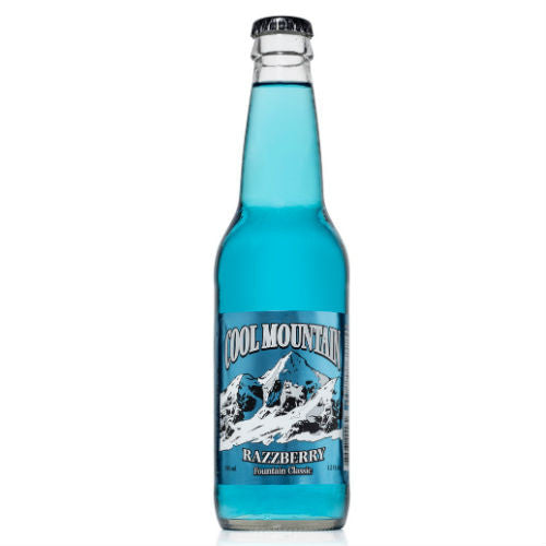 Cool Mountain Blue Razzberry Soda - 12 oz Glass Bottles