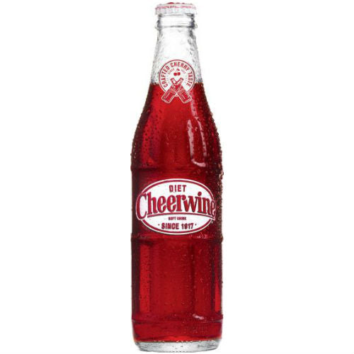 Cheerwine DIET Soda - 12 oz Glass Bottles
