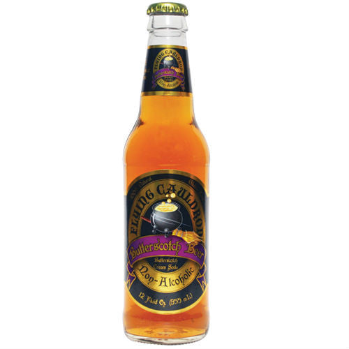 Flying Cauldron Butterscotch (non alcoholic) Beer - 12 oz Glass Bottles