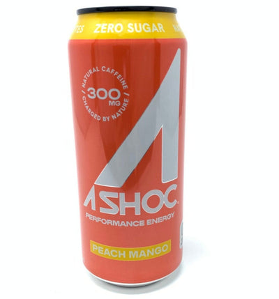 A Shoc Performance Energy Drink, Peach Mango - 16 Ounce Can