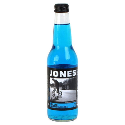 Jones Blue Bubblegum Soda 12 oz Glass Bottles
