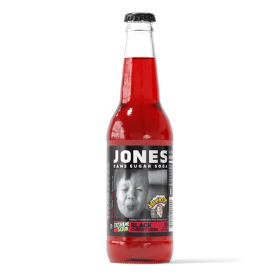 Jones Warheads Sour Black Cherry - 12 oz Glass Bottles