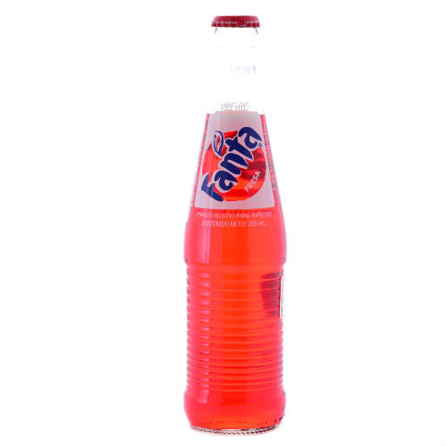 Mexican Fanta Strawberry with Pure Sugar - 12 oz (12 Glass Bottles)