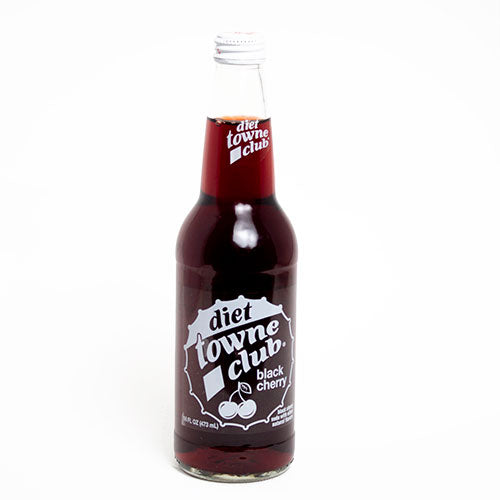 Towne Club Diet Black Cherry 16 oz (12 Glass Bottles)