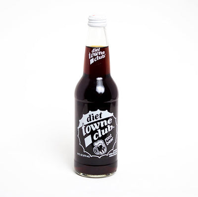 Towne Club Diet Root Beer - 16 oz (12 Glass Bottles)