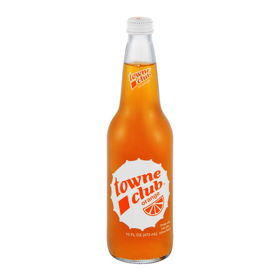 Towne Club Orange 16 oz Glass Bottles