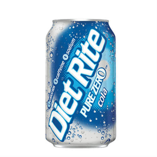 Diet Rite Pure Zero Cola - 12 oz Cans (12 Cans)