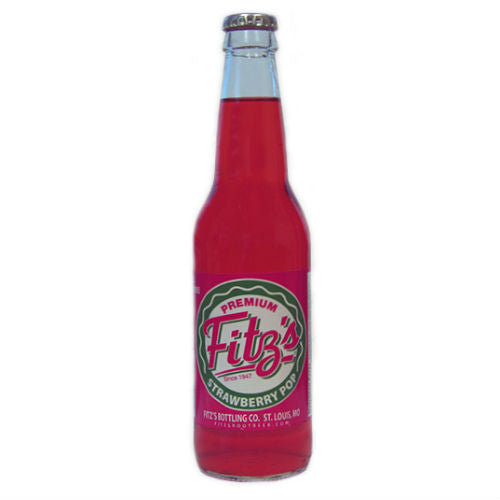 Fitz's Premium Strawberry Pop - 12 oz (12 Glass Bottles)