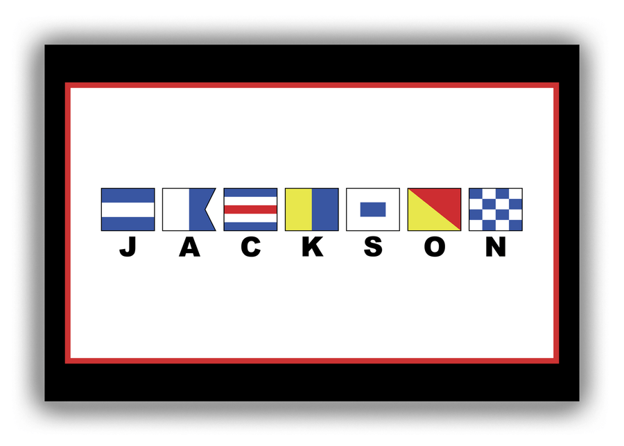 Personalized Nautical Flags Canvas Wrap & Photo Print - Black and Red - Flags with Large Letters - Test