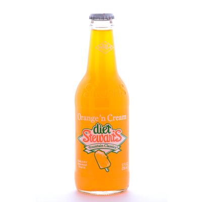 Stewart's DIET Orange N Cream - 12 oz Glass Bottles