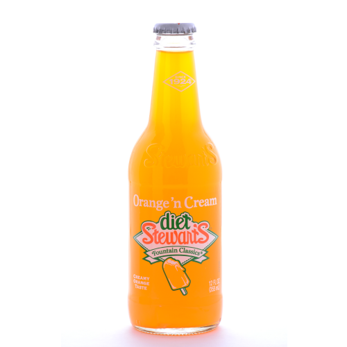 Stewart's DIET Orange N Cream - 12 oz Glass Bottles