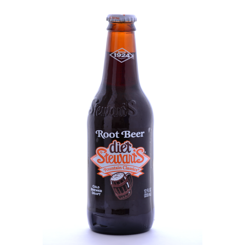 Stewart's Diet Root Beer - 12 oz Glass Bottles